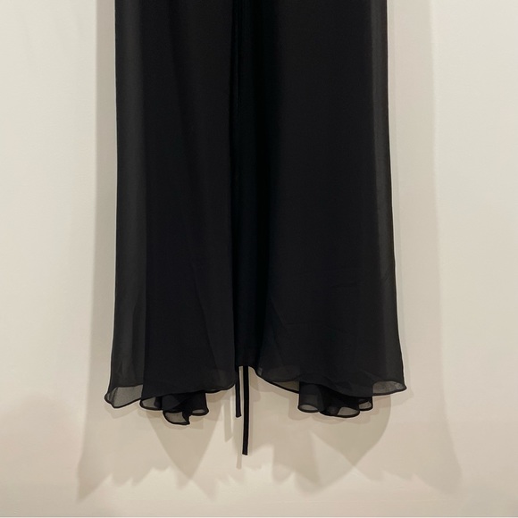 Forever 21 black maxi sheer open tunic dress blouse top sz medium ties to close - Picture 4 of 6